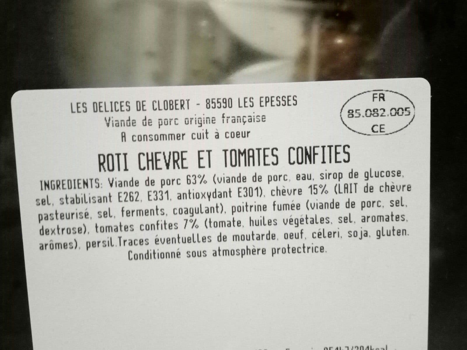Open Food Facts Rôti chèvre et tomates confites packshot