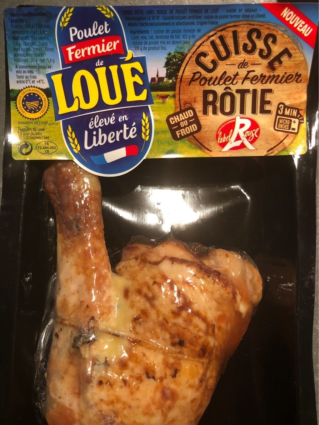 Loué Cuisse de Poulet fermier rotie label rouge packshot