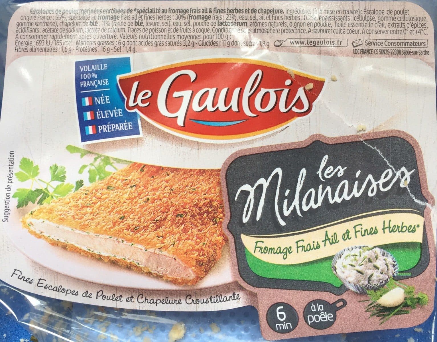 Le Gaulois Les Milanaises Fromage frais et fines herbes packshot