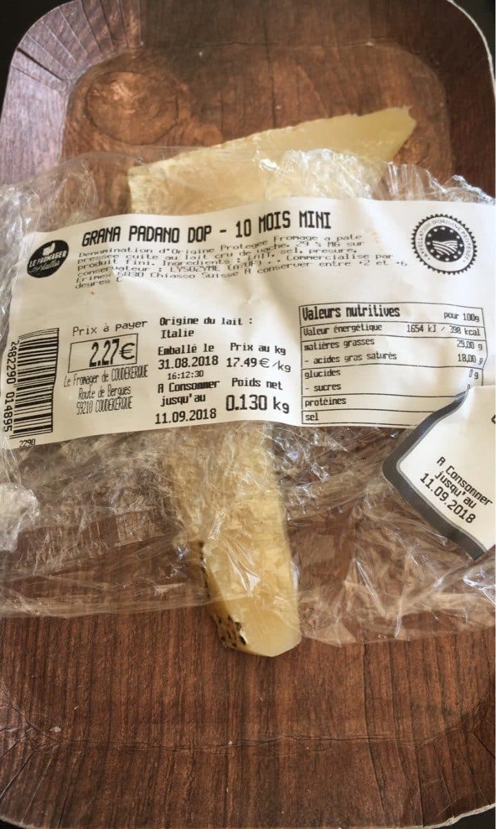 Open Food Facts Parmesan grana padano packshot