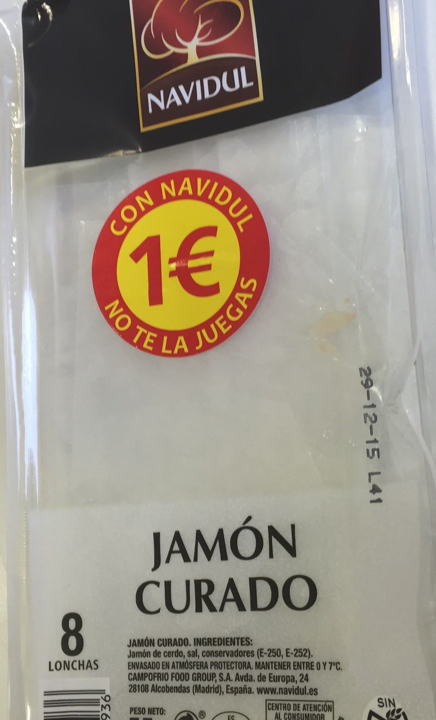 Navidul Jamón curado packshot