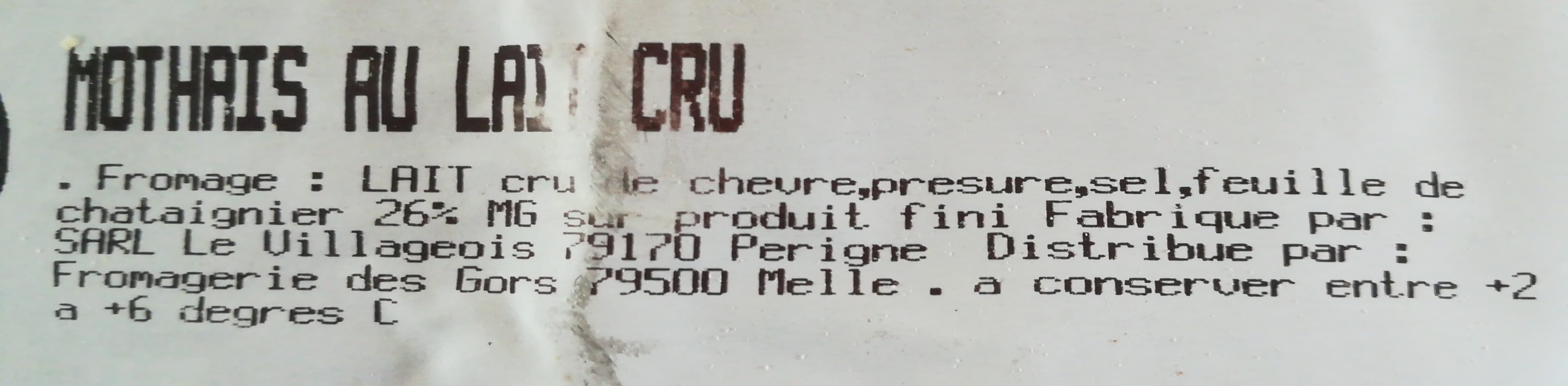 Open Food Facts Mothais au lait cru packshot