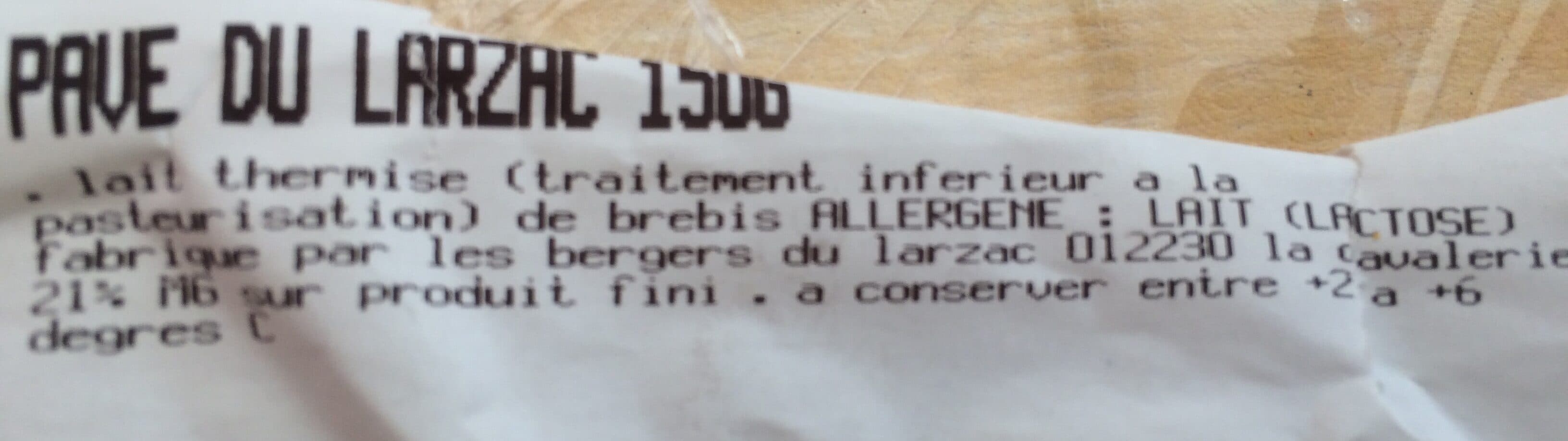 Le Fromager Pave du larzac packshot