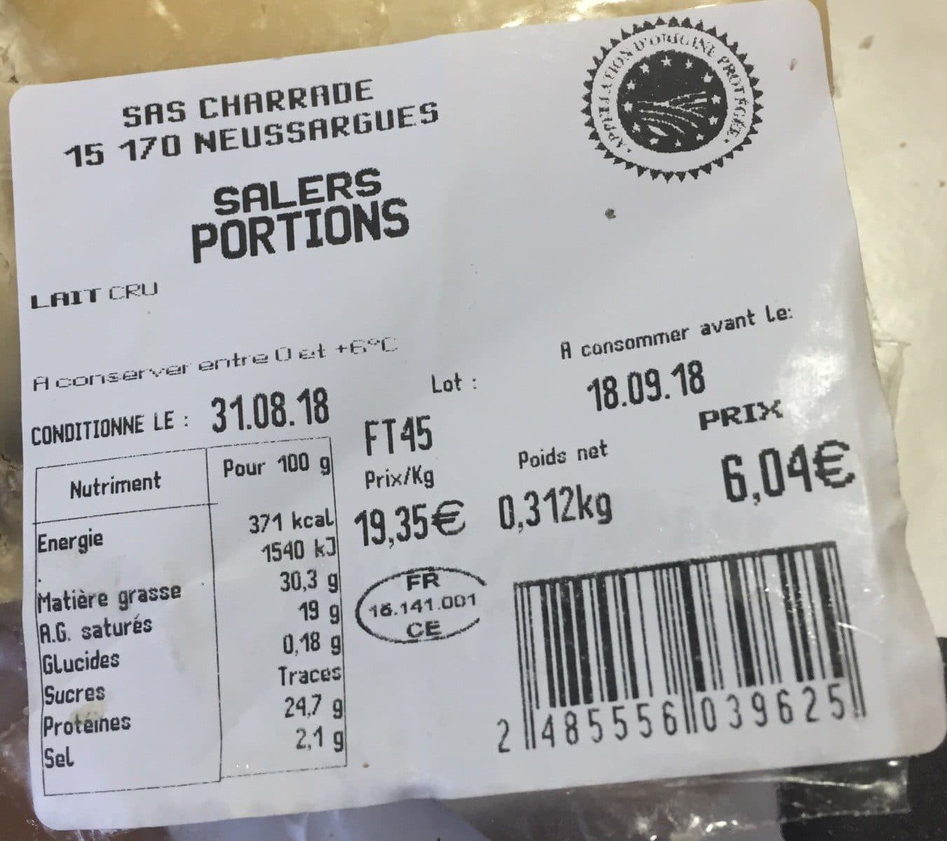 Open Food Facts Salers packshot