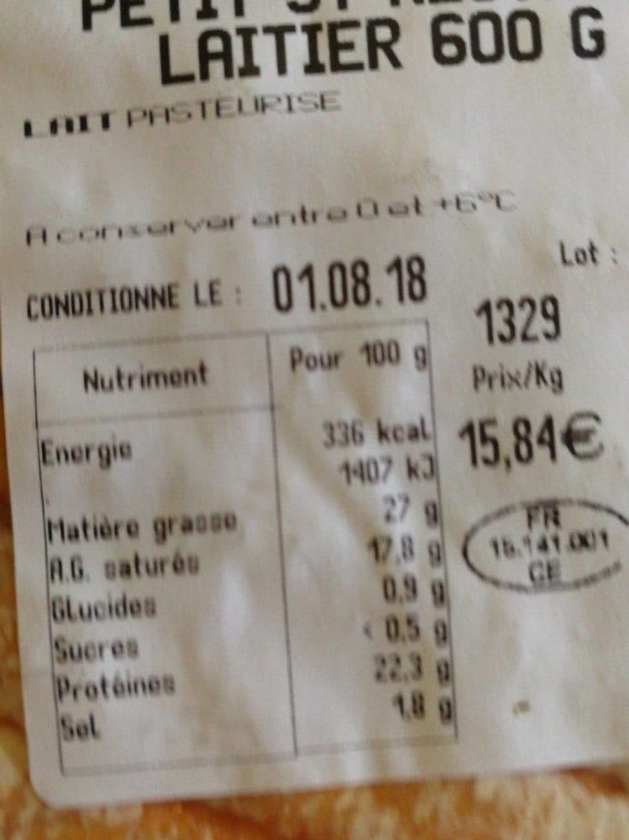 Open Food Facts Petit St Nectaire laitier packshot