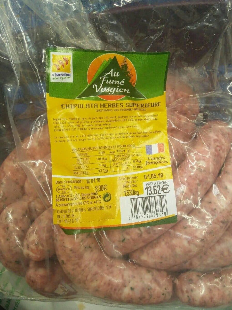 Au Fumé Vosgien Chipolatas aux herbes packshot
