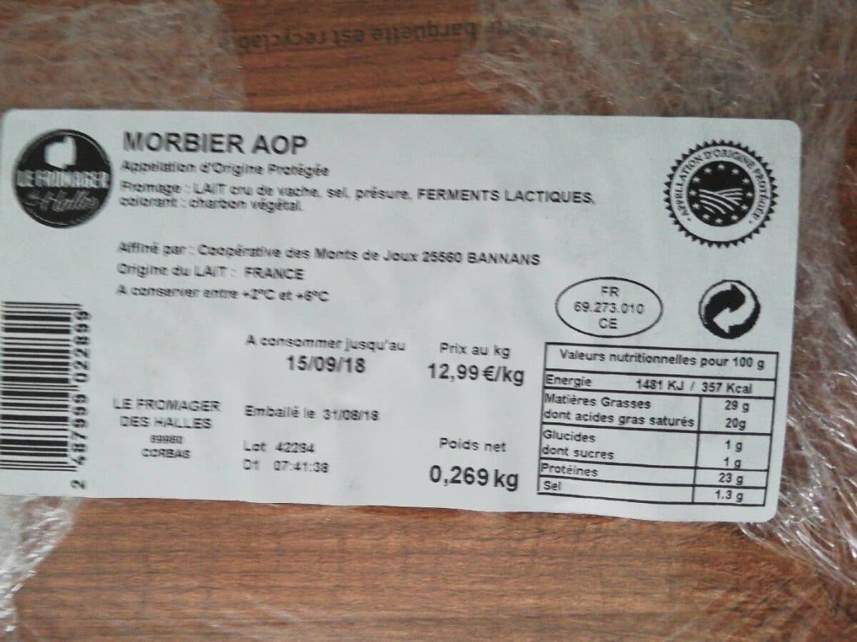 Le Fromager Des Halles Morbier aop packshot
