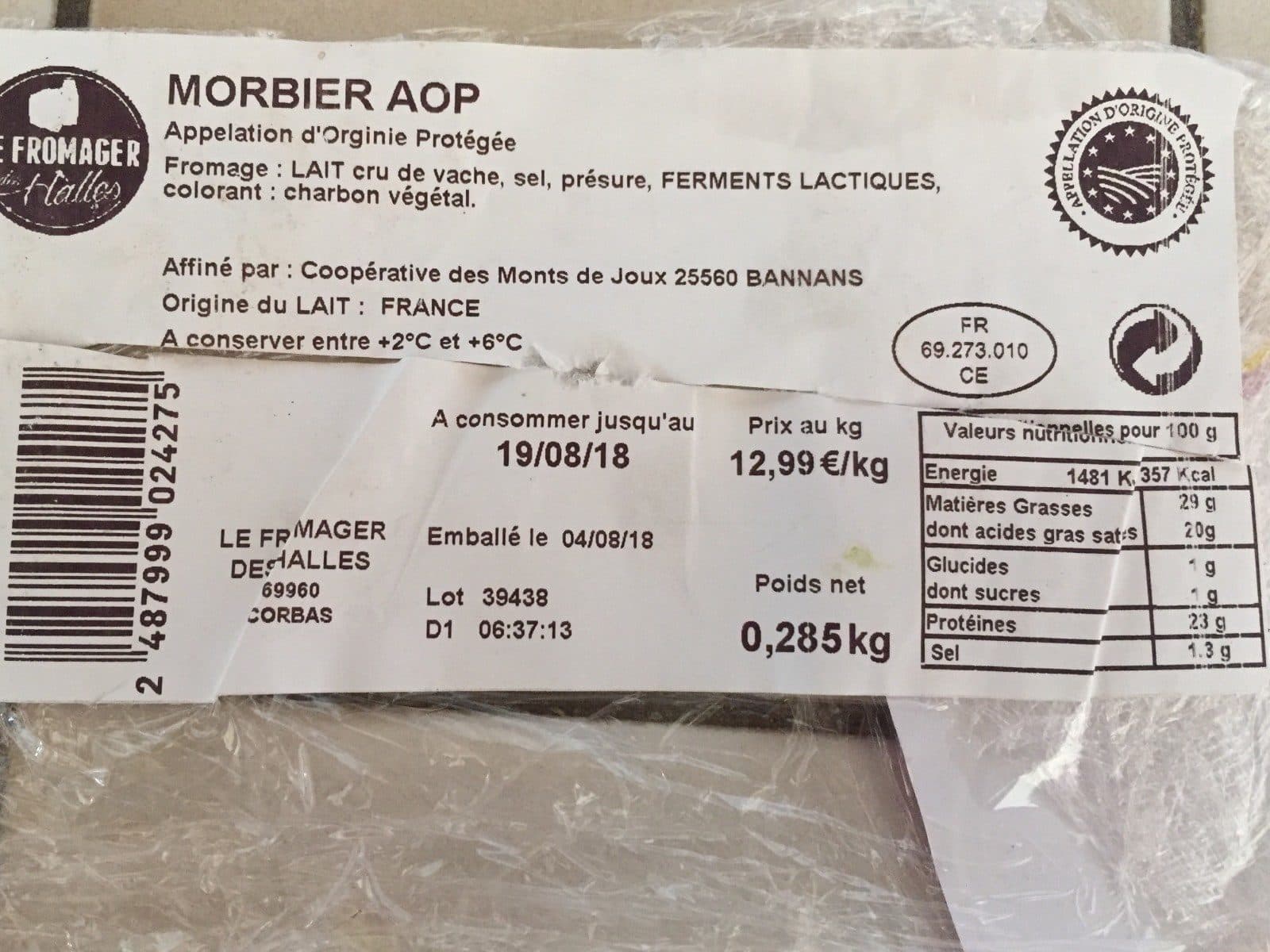 Le Fromager Des Halles Morbier AOP packshot