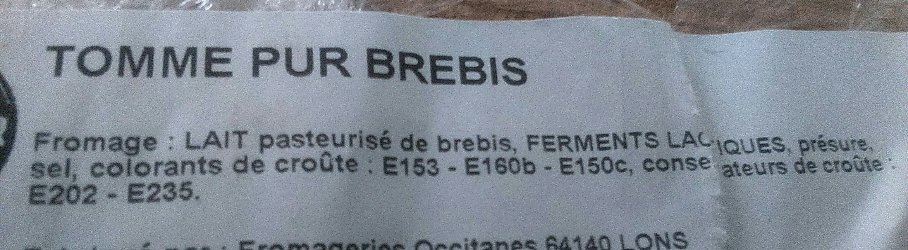 Open Food Facts TOMME PUR BREBIS packshot