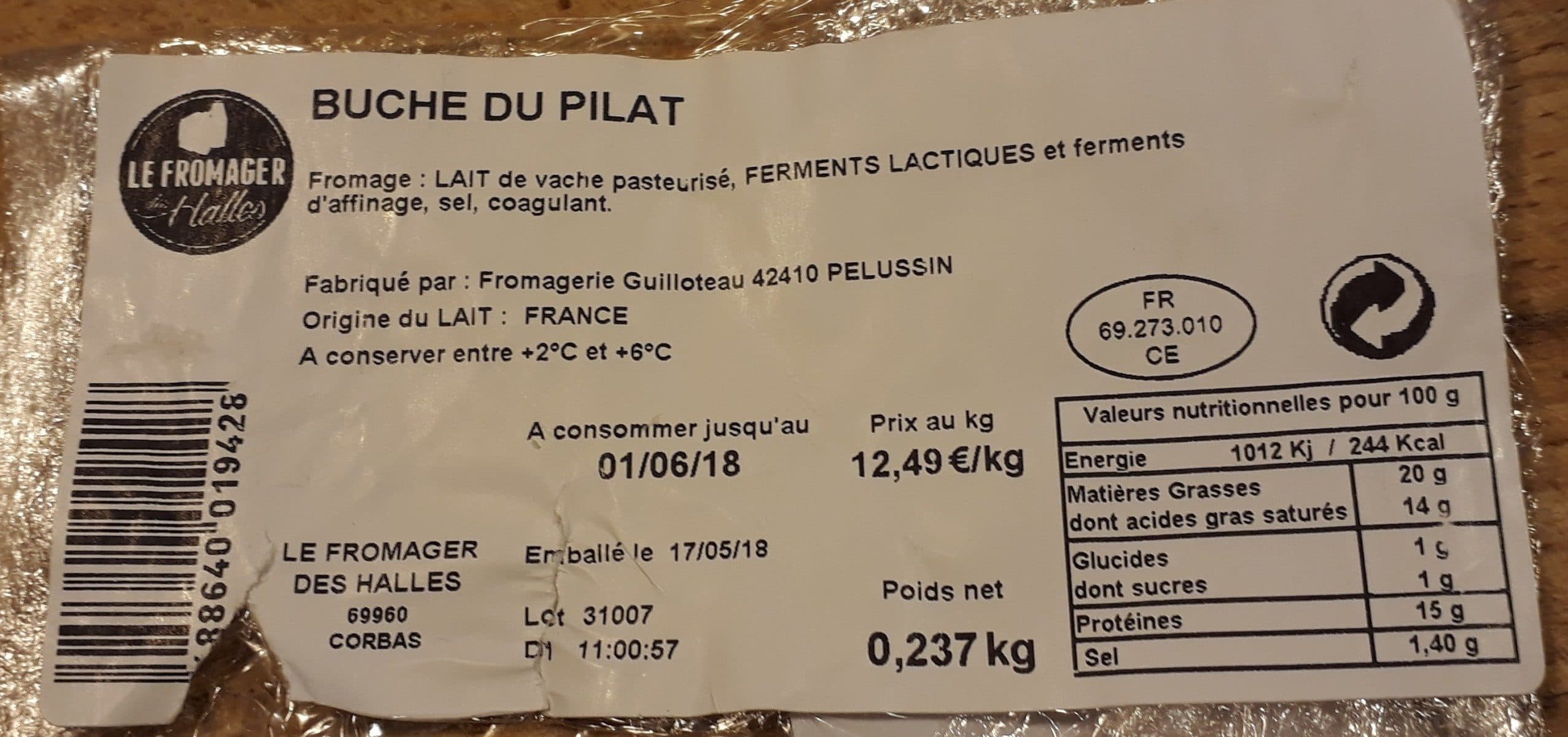 Le Fromager Des Halles Bûche du Pilat packshot