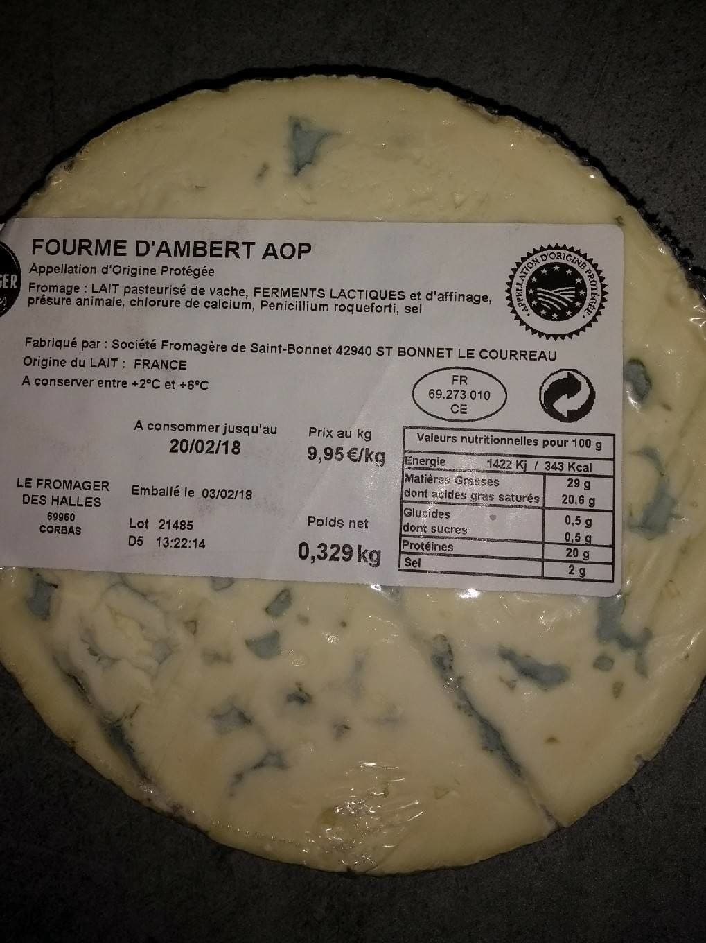 Le Fromager Des halles Fourme d'Ambert AOP packshot