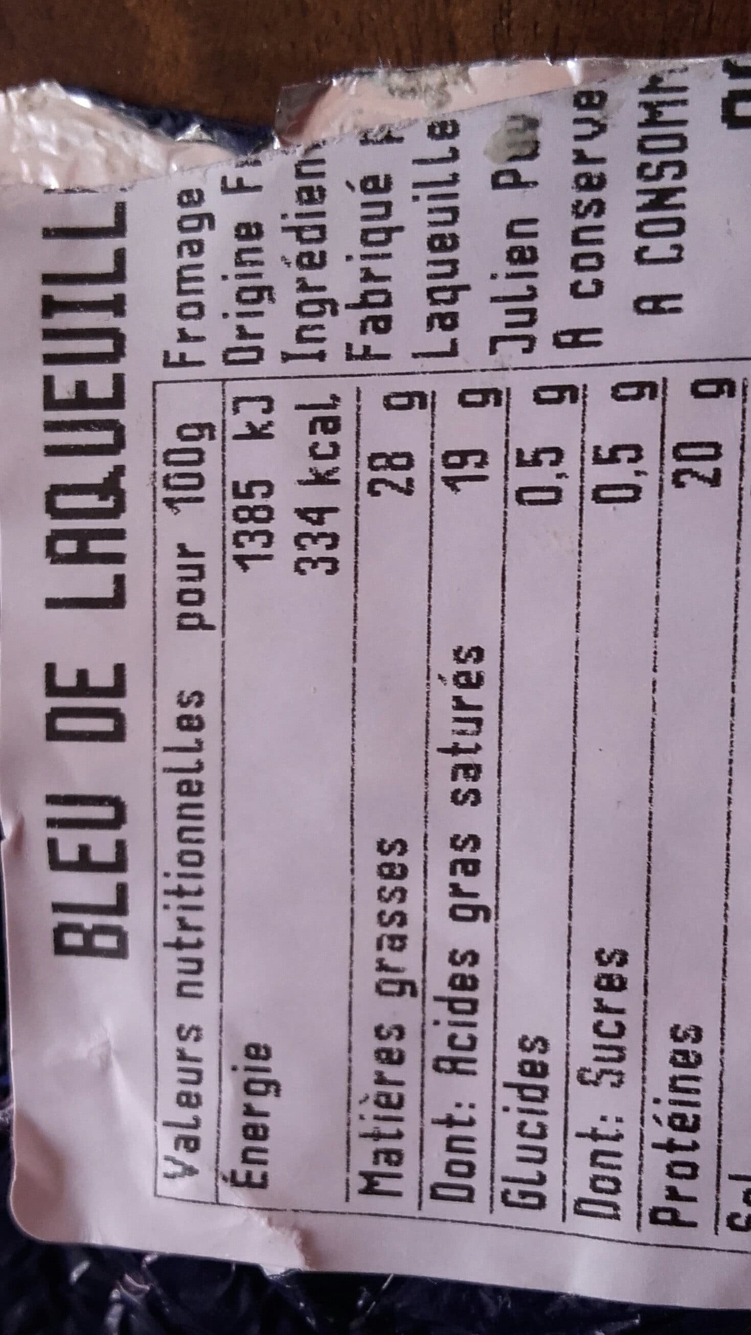 Open Food Facts Bleu de laqueuille la memee packshot
