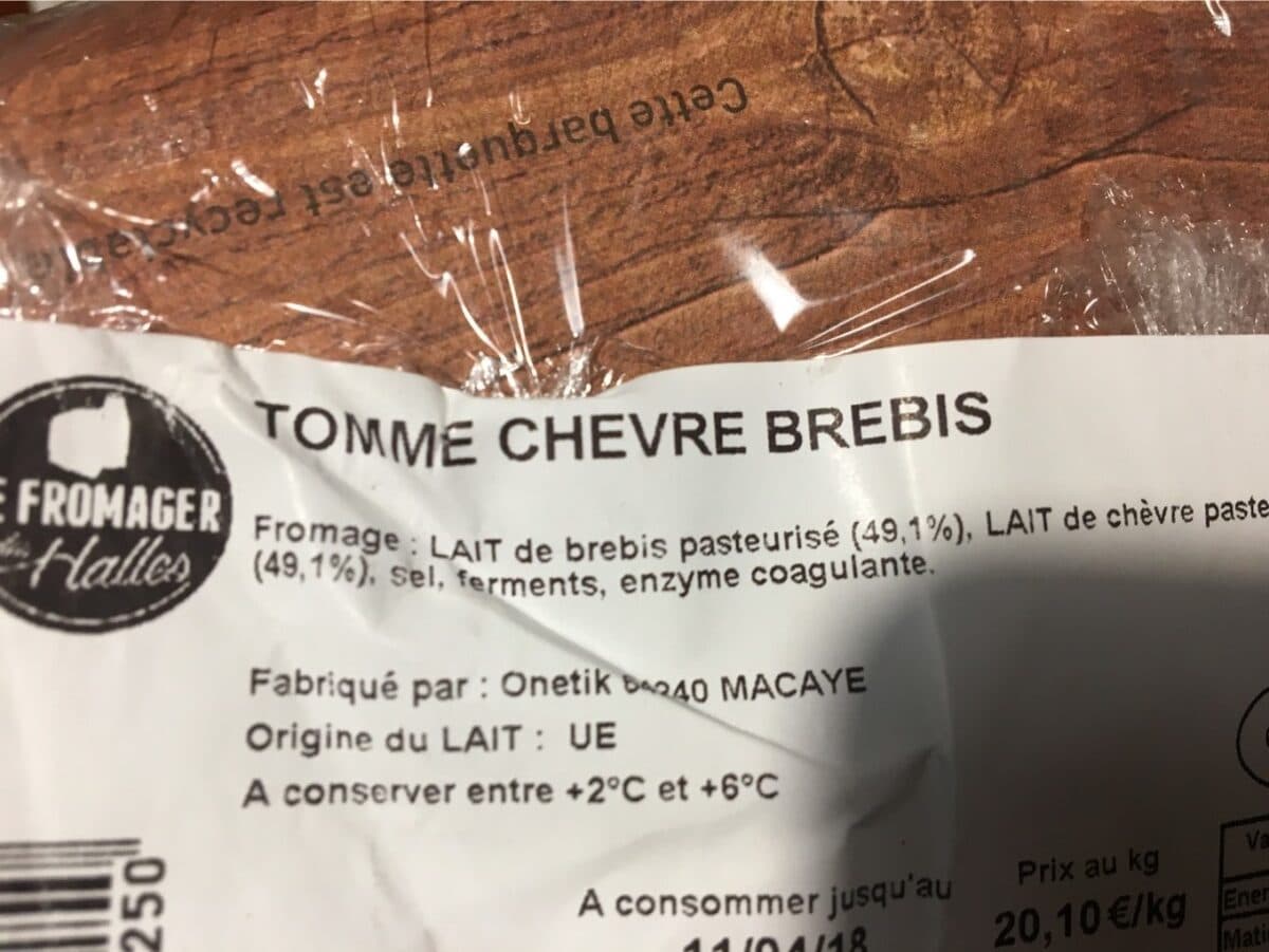 Open Food Facts Tomme chèvre brebis packshot