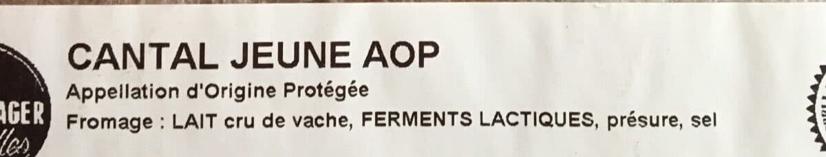 Open Food Facts Cantal jeune aop packshot