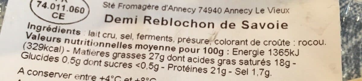Open Food Facts Reblochon packshot
