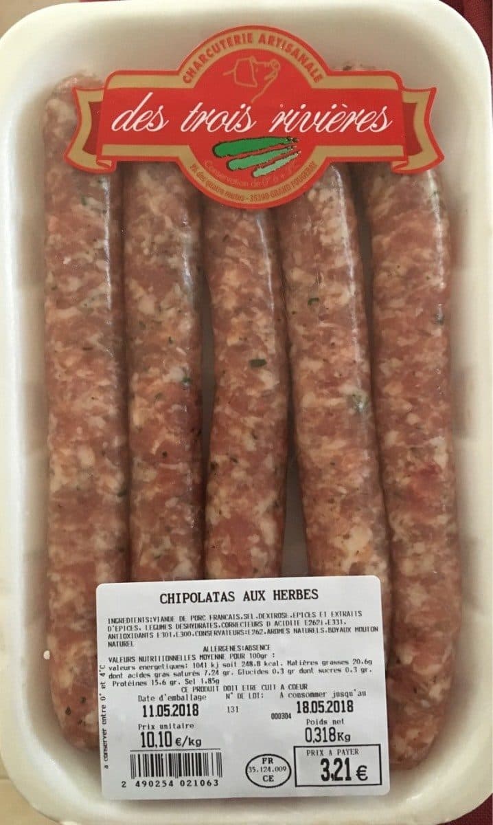 Open Food Facts Chipolatas aux herbes packshot