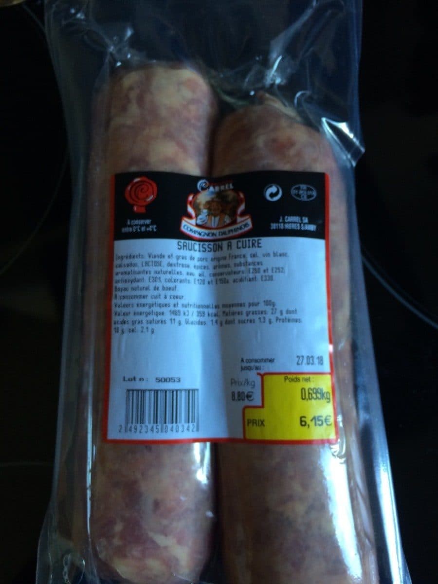 Open Food Facts Saucisson a cuire packshot