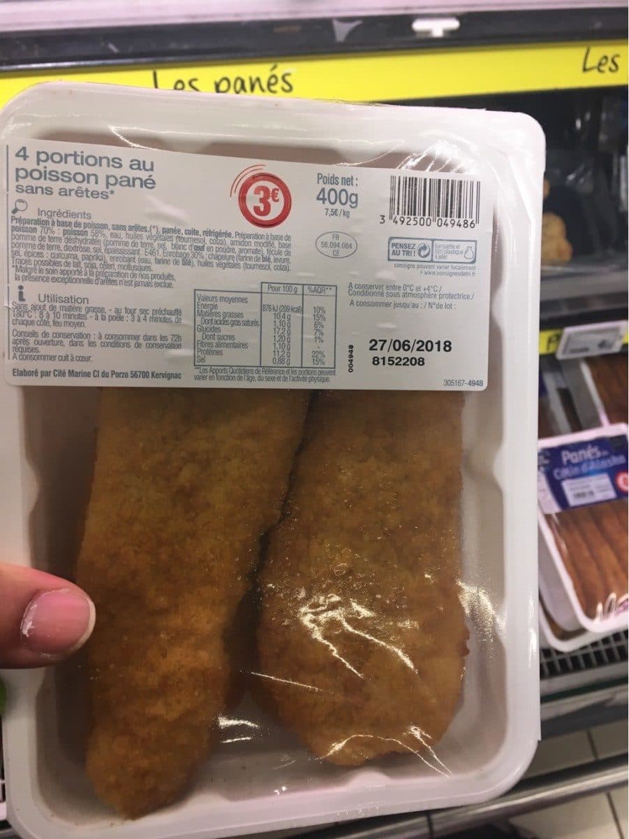 Open Food Facts 4 portions au poisson pané packshot