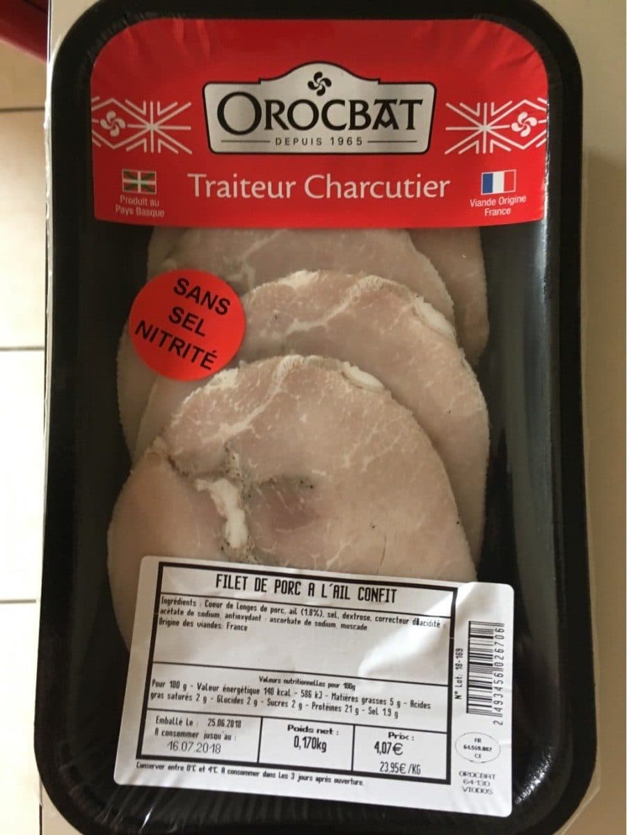 Open Food Facts Filets de porc à l'ail confit packshot