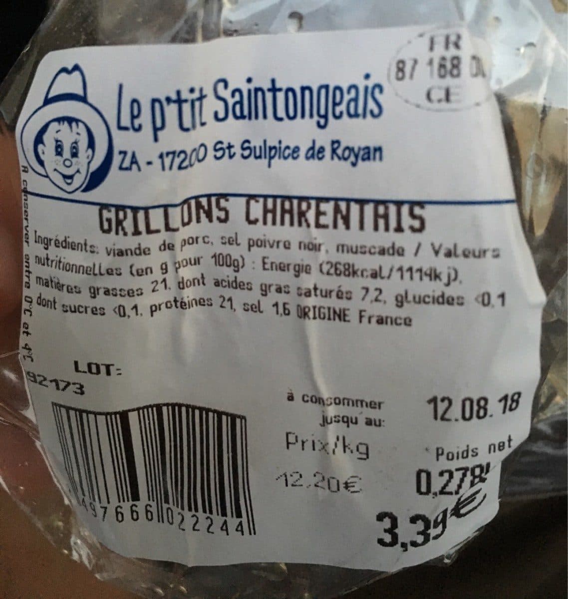 Open Food Facts Grillon charentais packshot