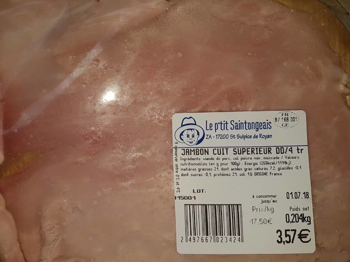 Open Food Facts Jambon cuit superieur packshot