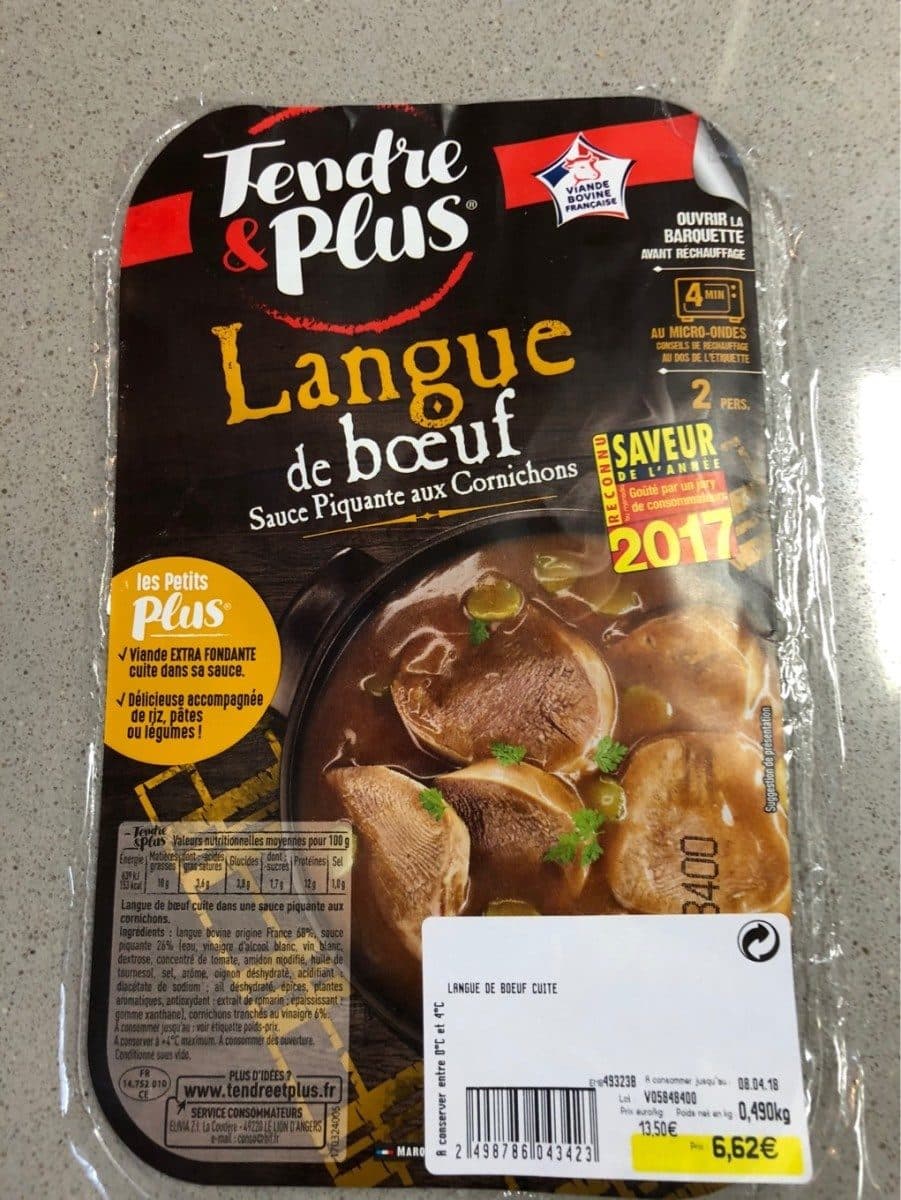 Tendre & Plus Langue de boeuf packshot