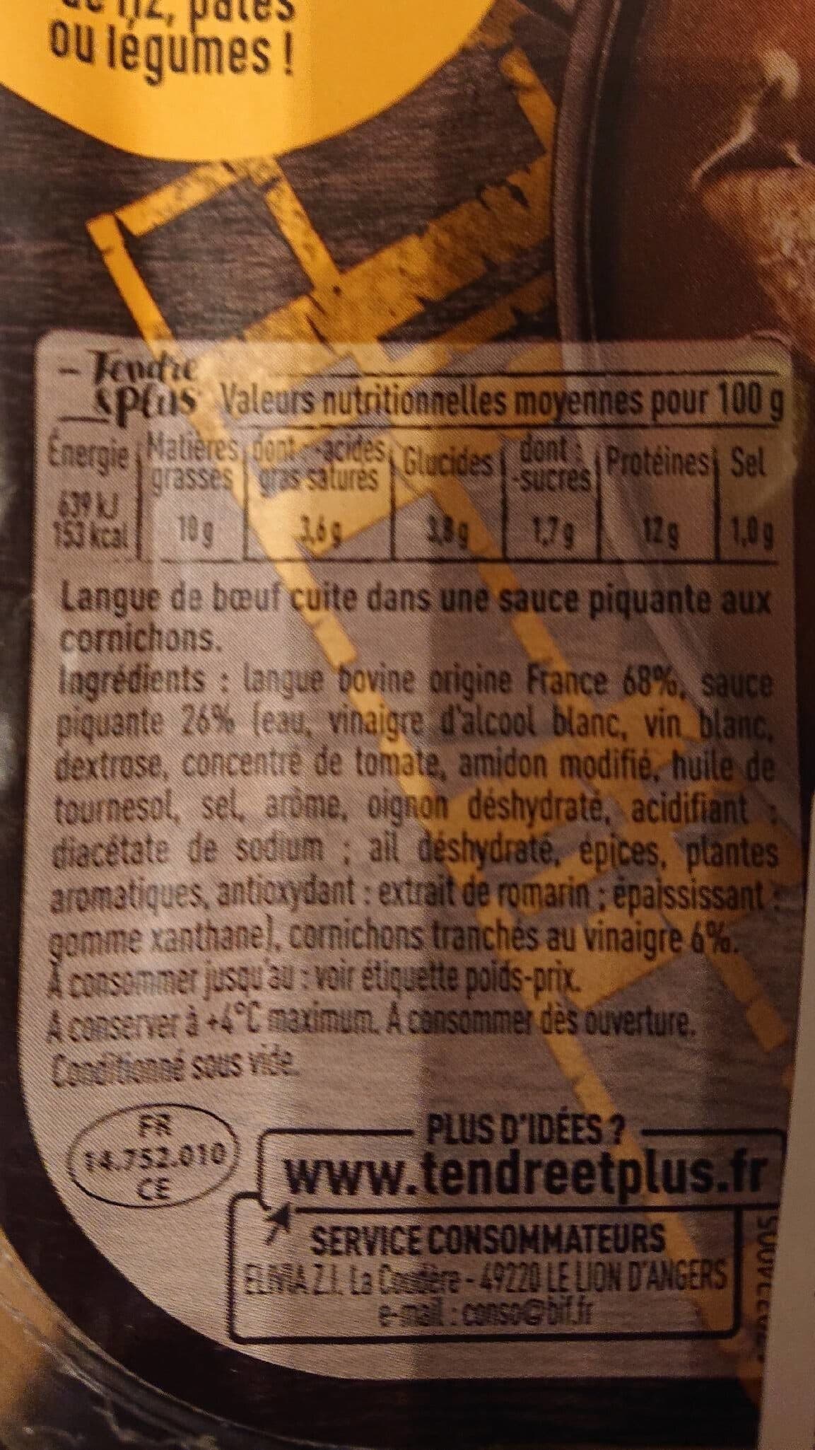 Tendre & Plus Langue de bœuf packshot