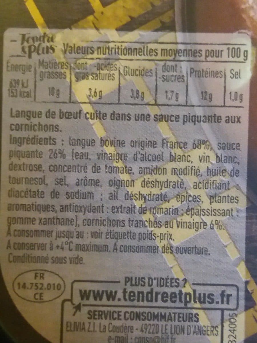 Tendre & Plus Langue de boeuf packshot