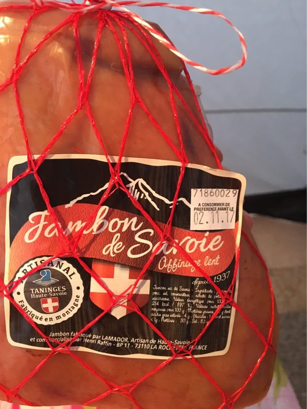 Taninges Jambon sec de savoie packshot