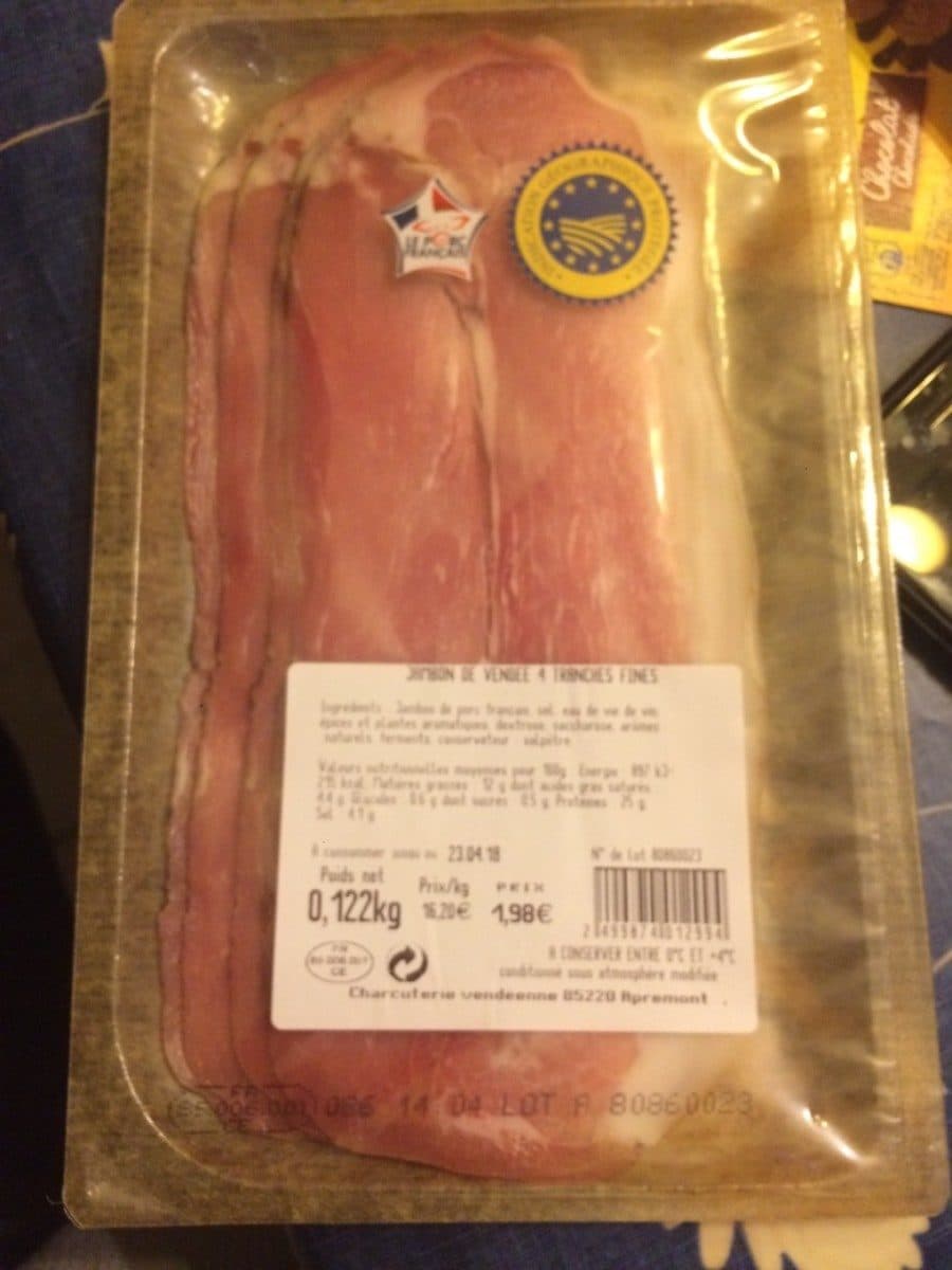 Open Food Facts Jambon de vendee 4 tranches fines packshot