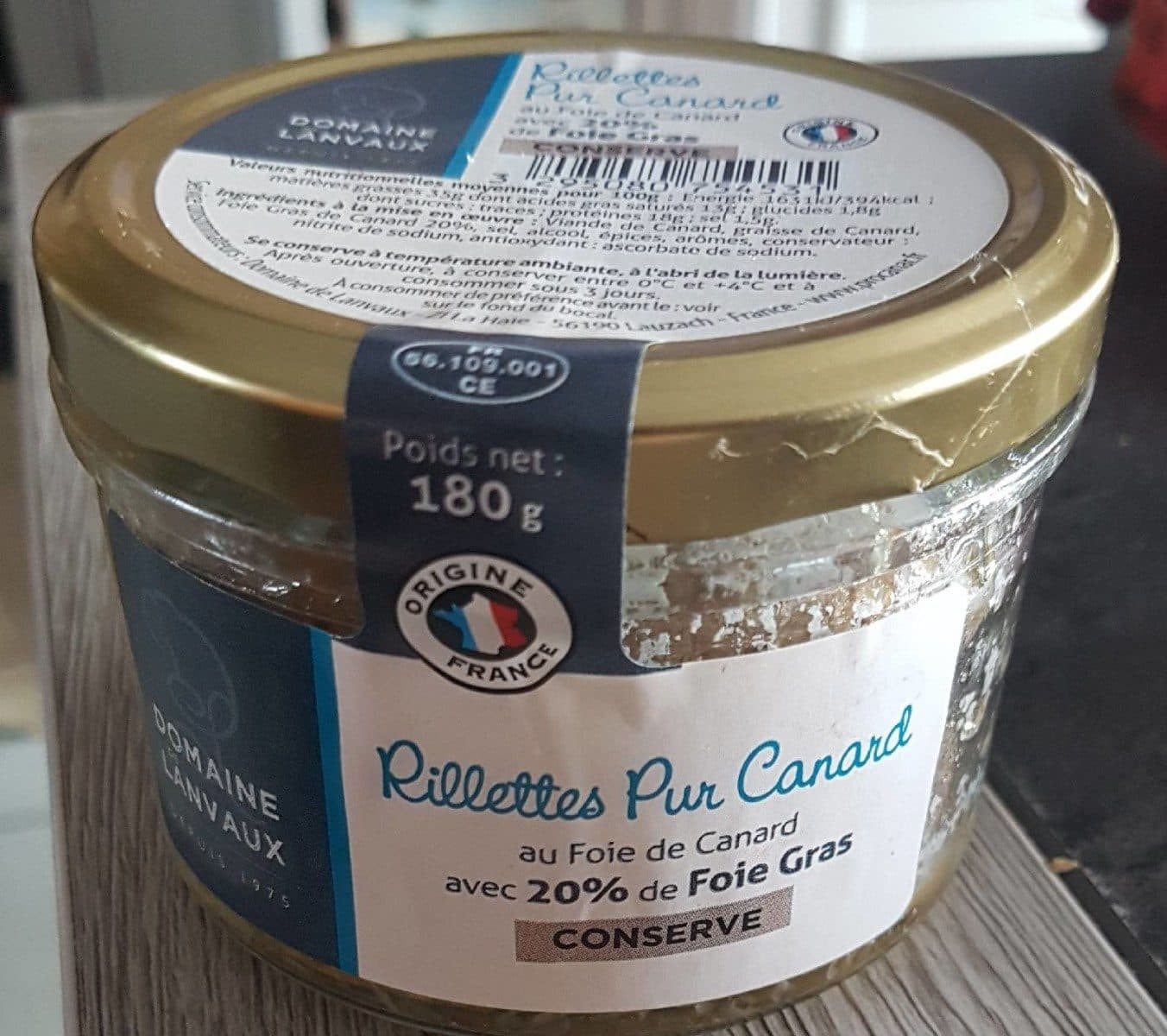 Open Food Facts Rillettes pur canard packshot