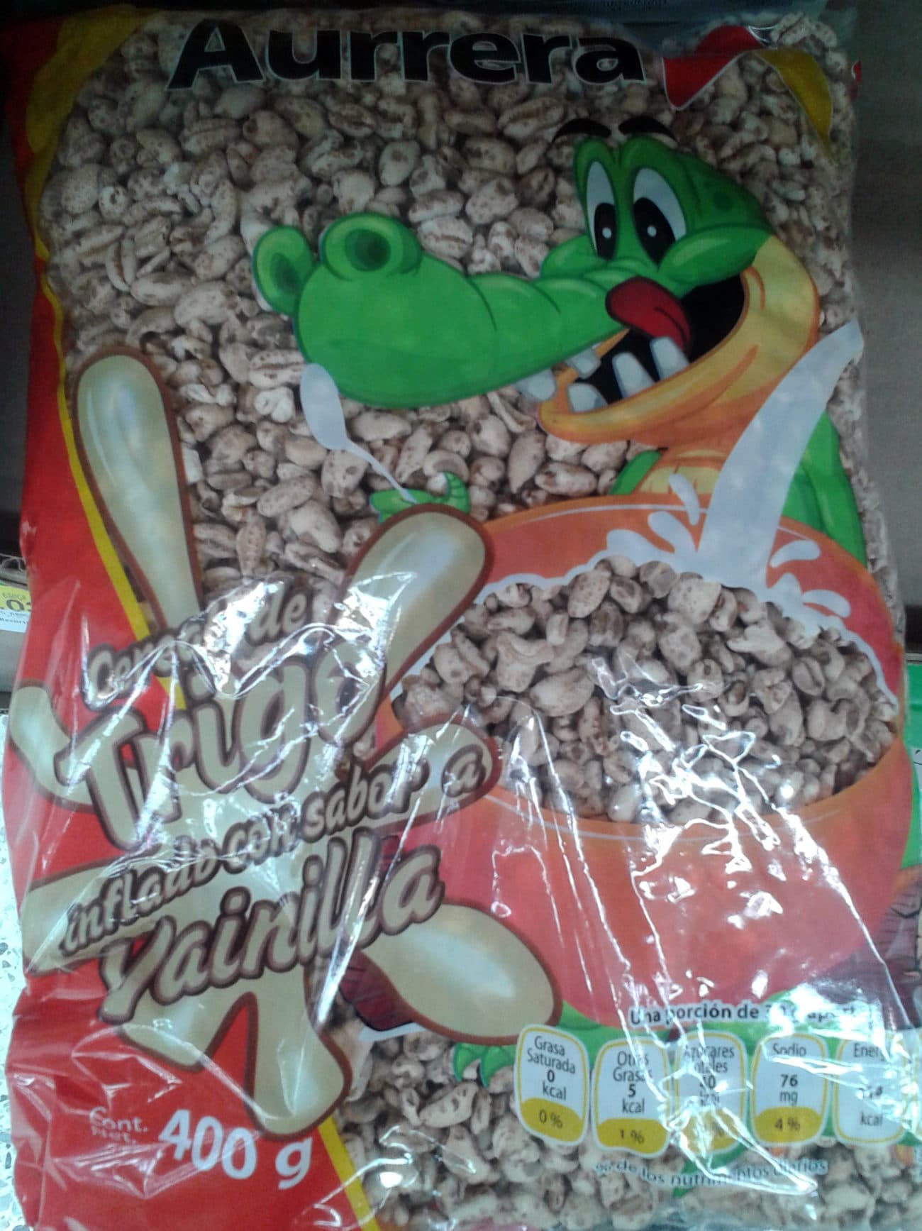 Aurrera Cereal de trigo inflado con sabor a vainilla packshot