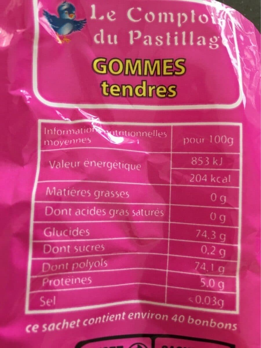 Open Food Facts Gommes tendres sans sucre packshot