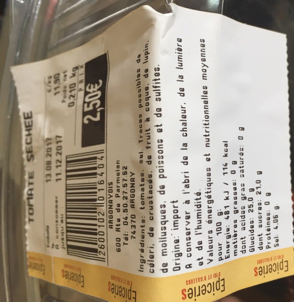 Open Food Facts Tomate sechee packshot