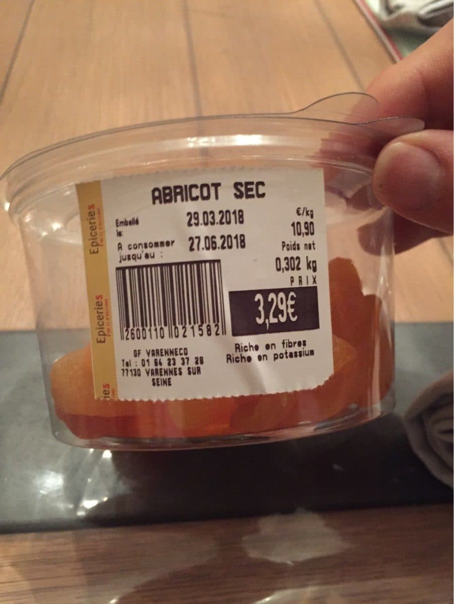 Open Food Facts Abricot sec packshot