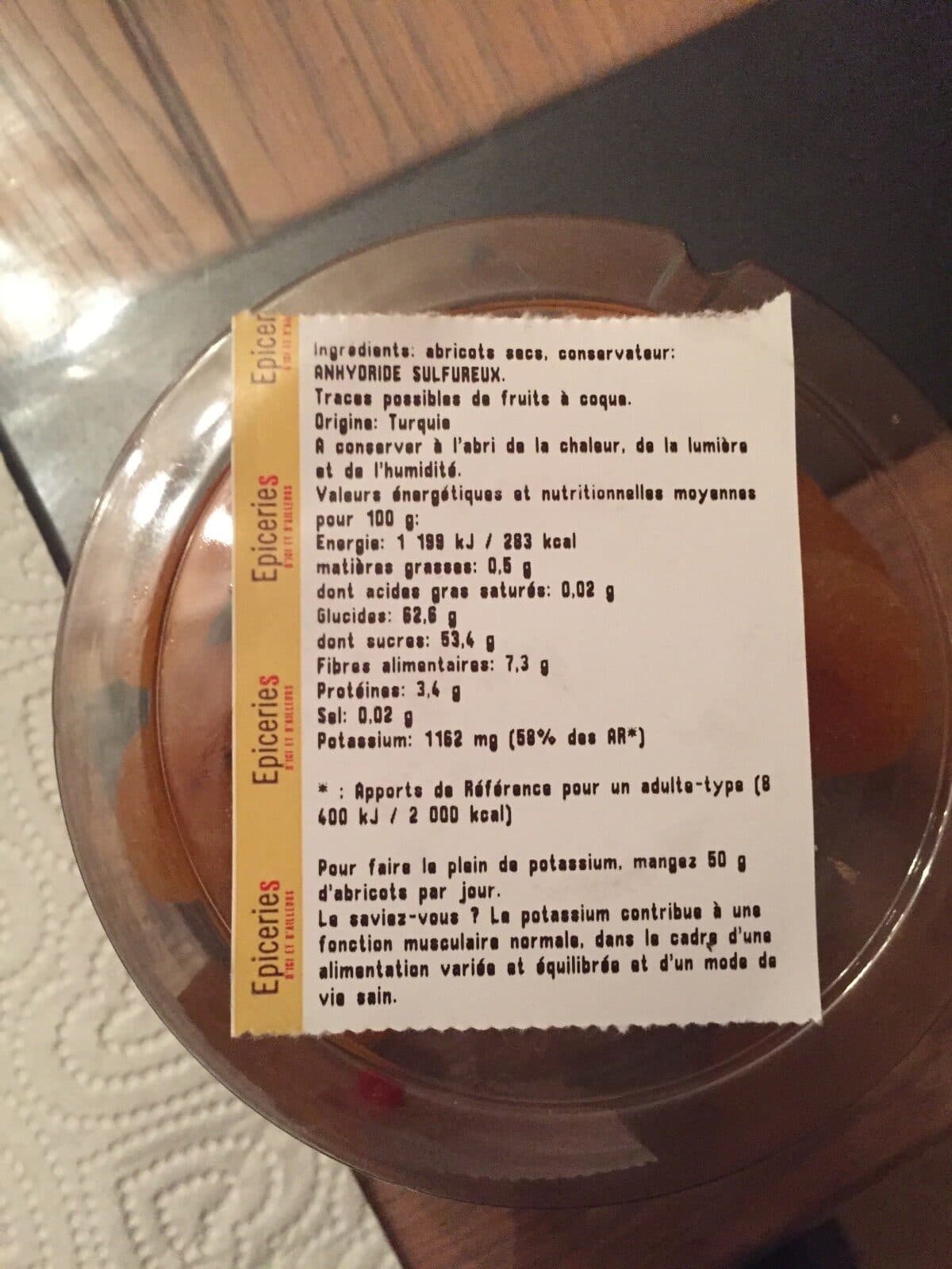 Open Food Facts Abricot sec packshot