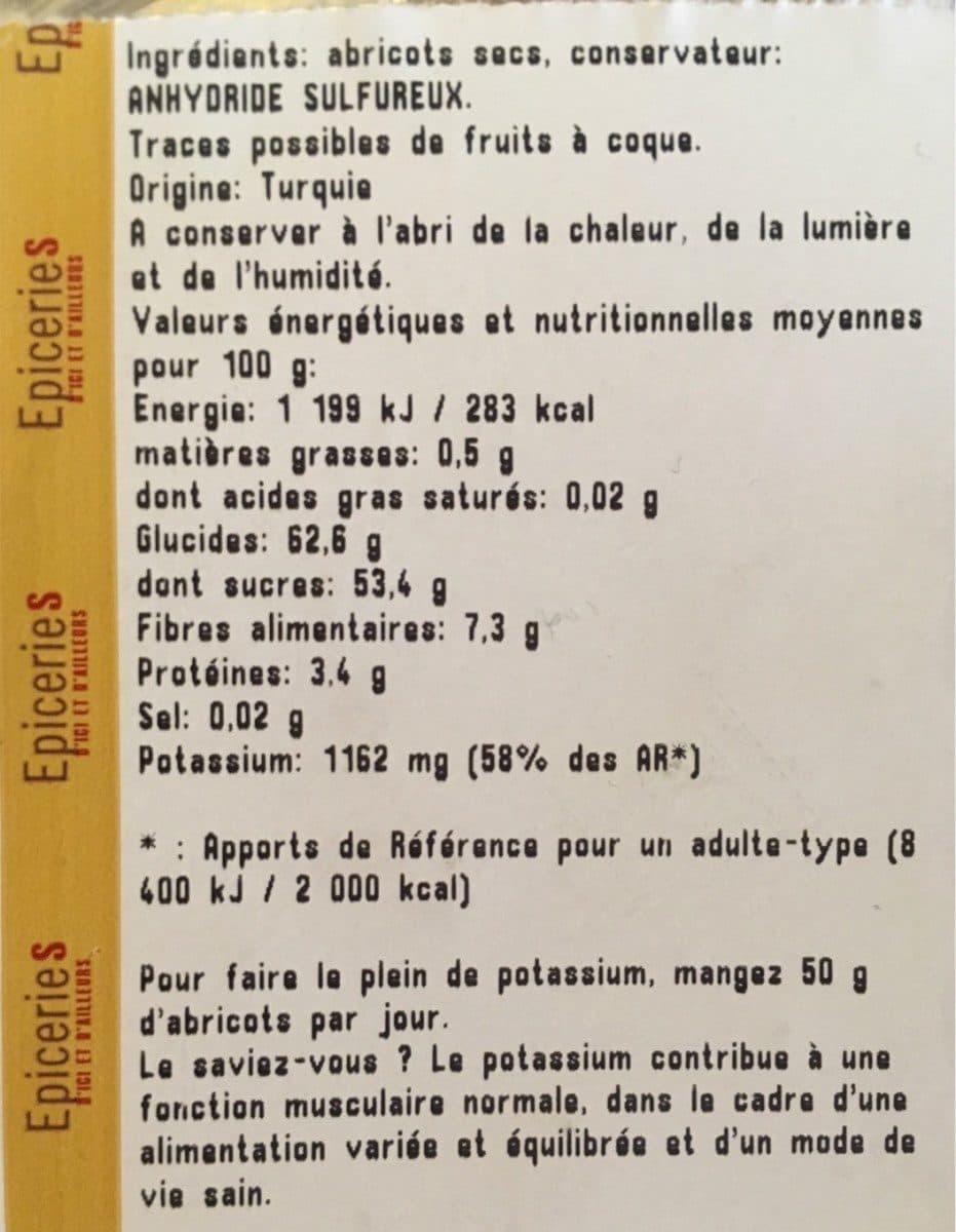 Open Food Facts Abricot sec packshot