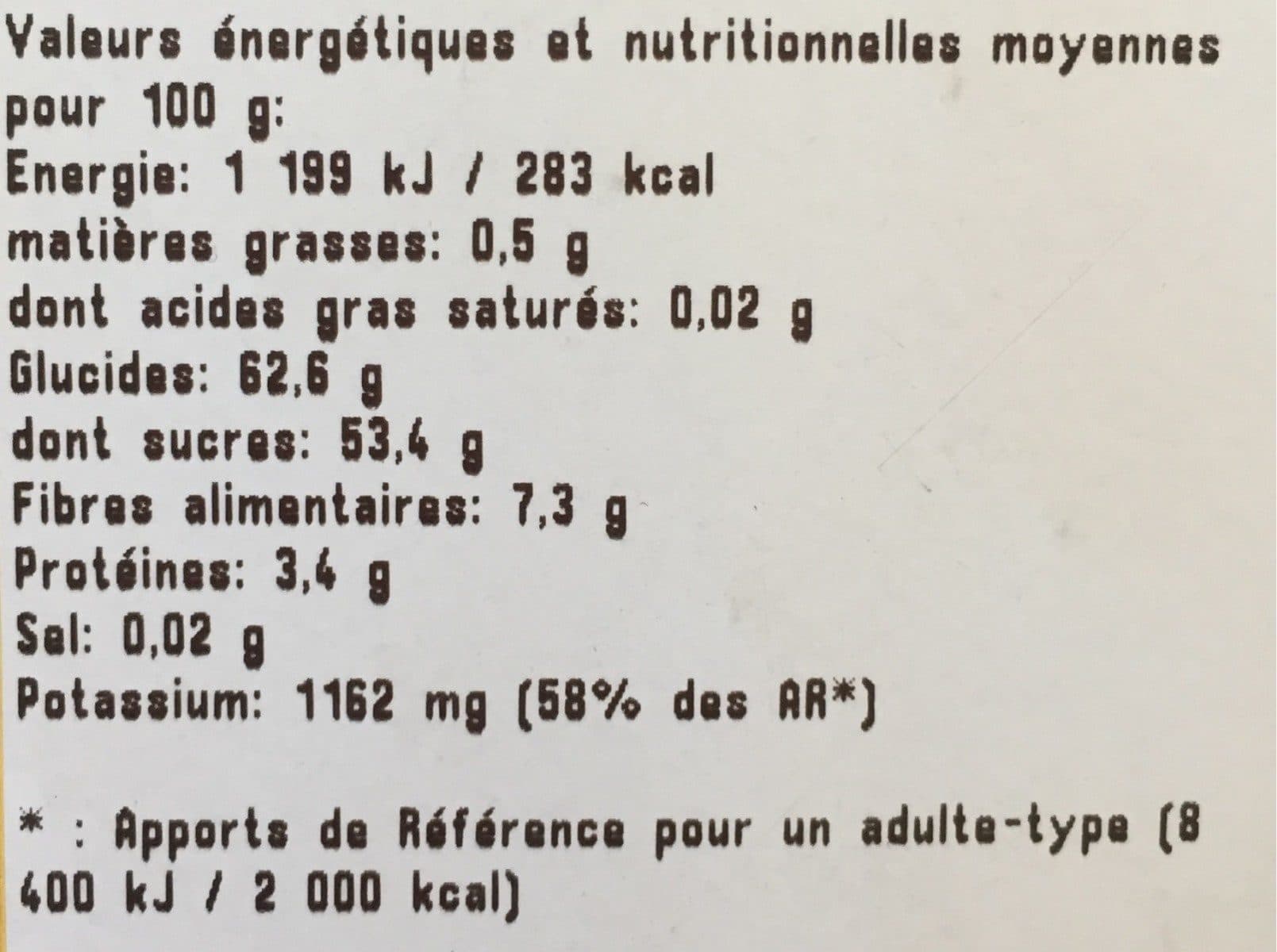 Open Food Facts Abricot sec packshot