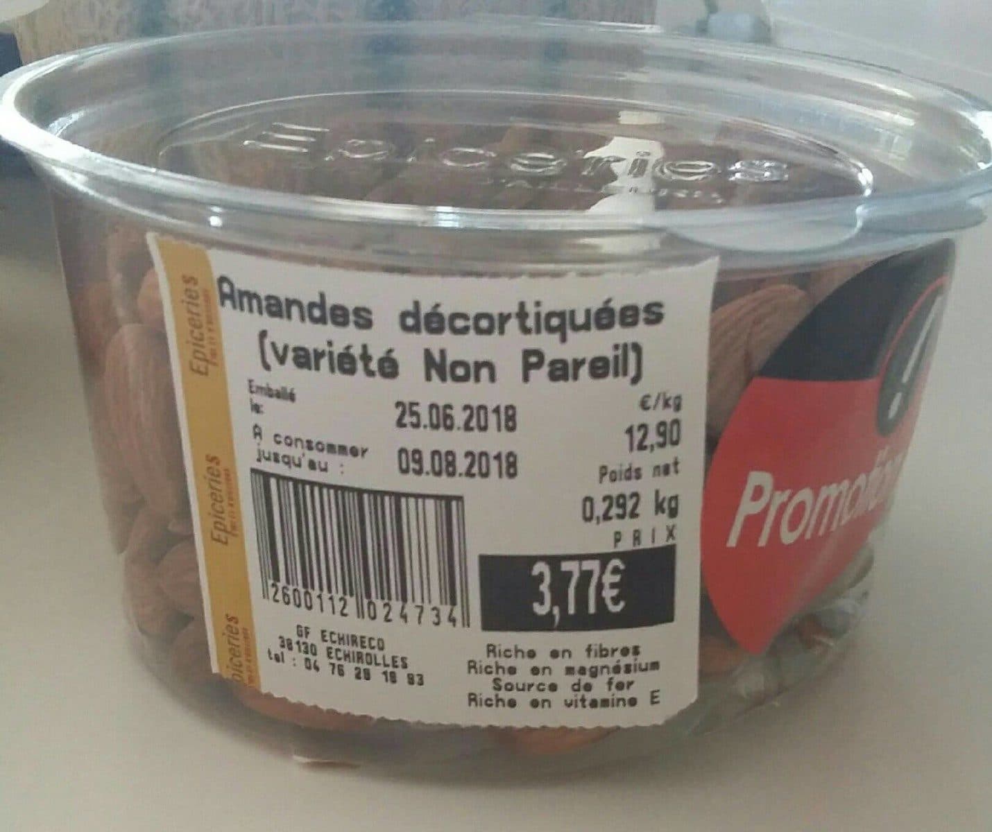 Open Food Facts Amandes décortiquées (variété Non Pareil) packshot