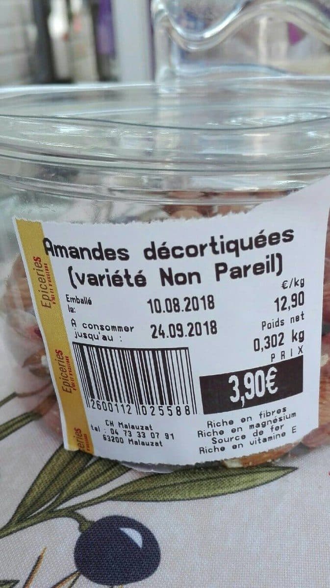 Open Food Facts Amandes décortiquées packshot