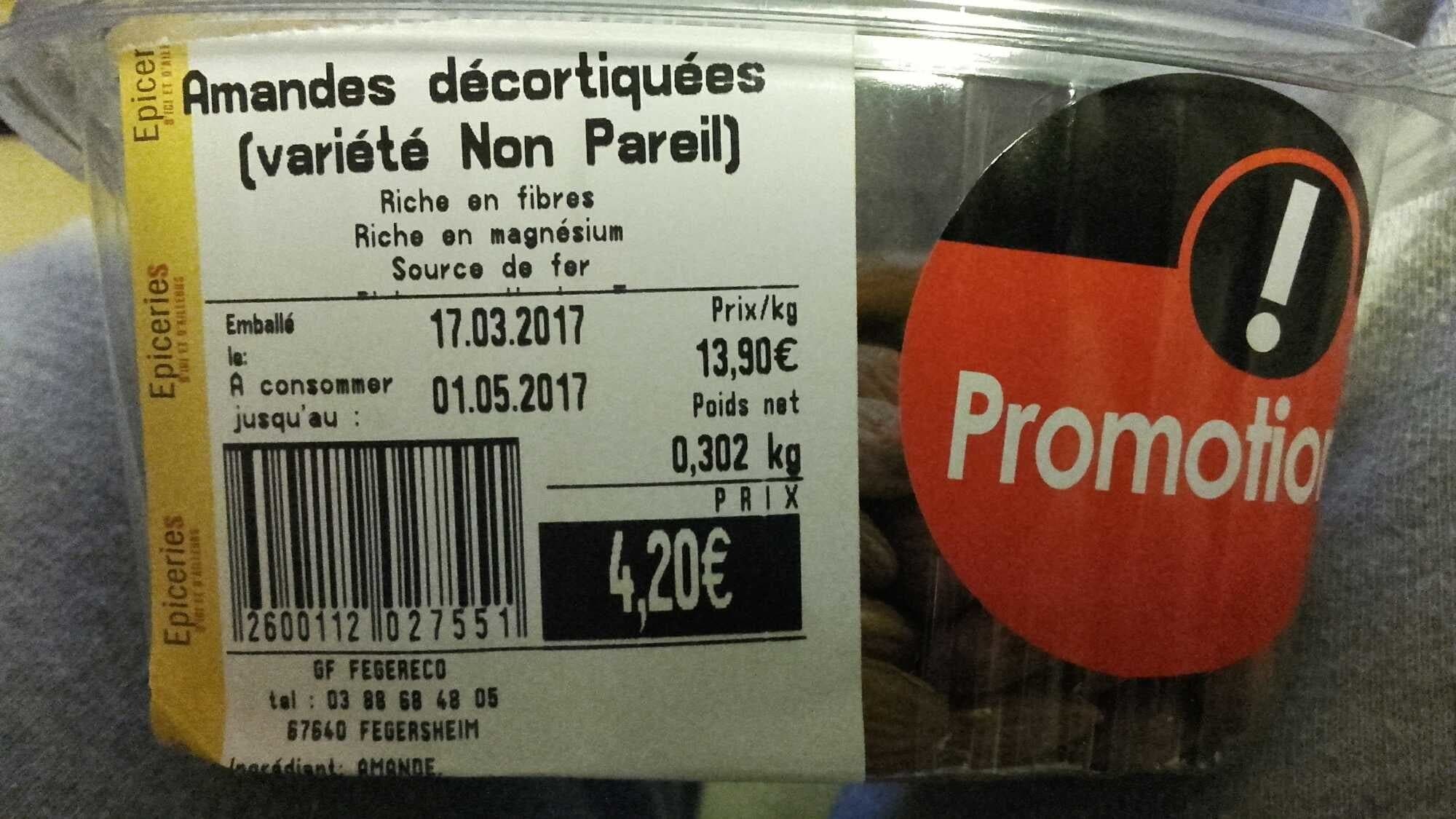 Grand frais Amandes Décortiquées packshot
