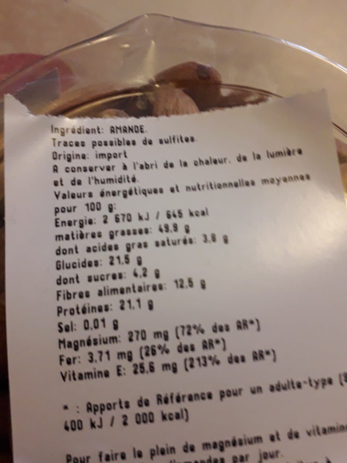 Open Food Facts Amandes décortiquées variétés non pareil packshot