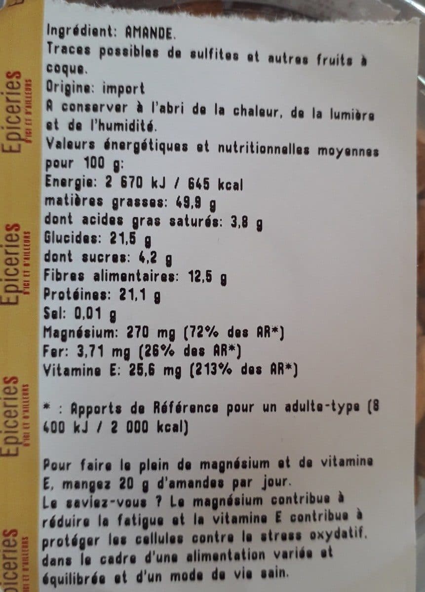 Open Food Facts Amandes décortiquées packshot