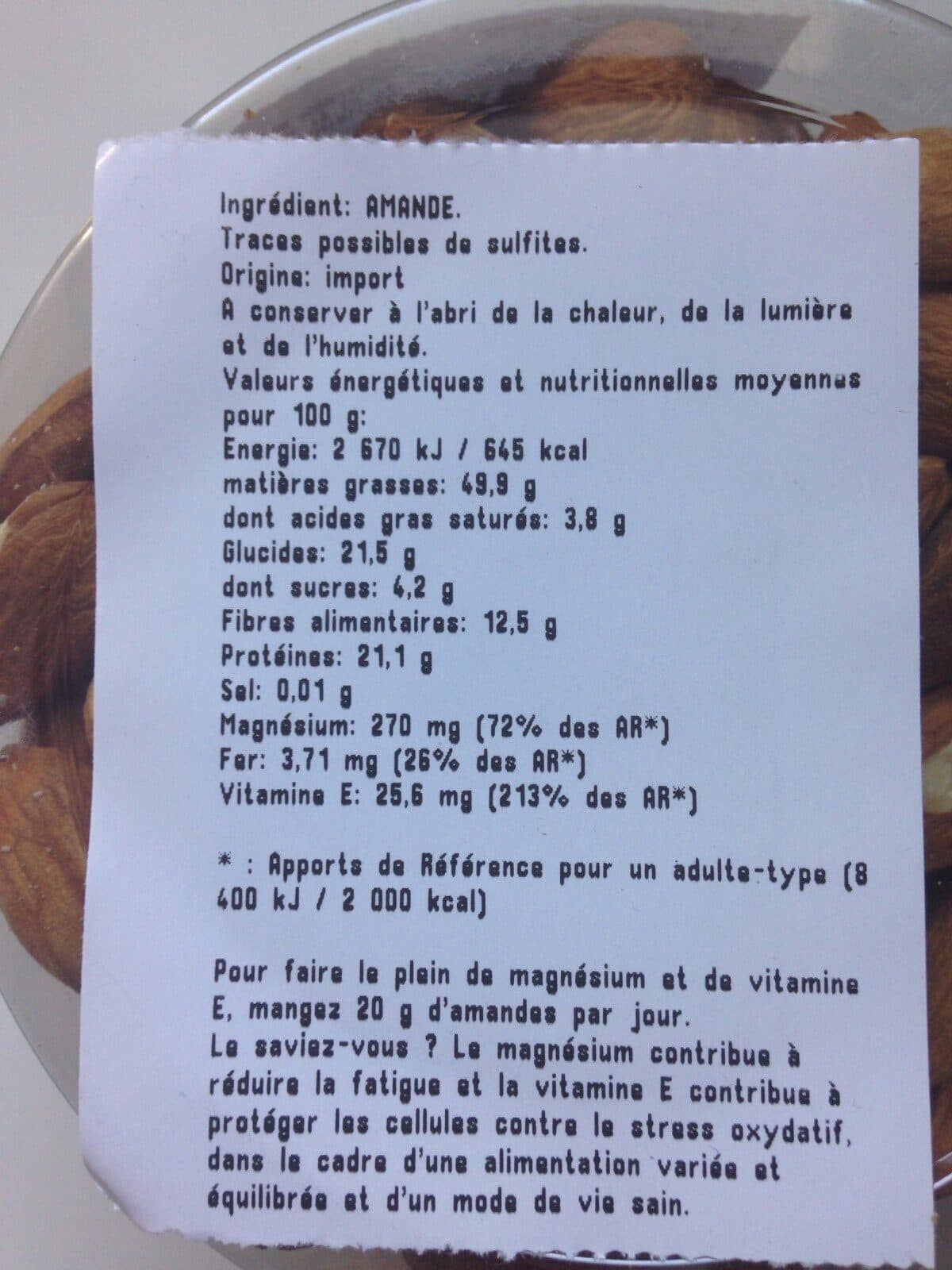 Open Food Facts Amande décortiquées packshot