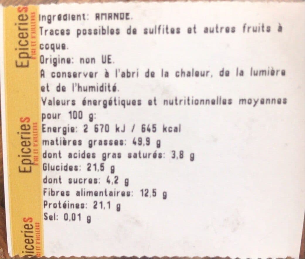 Open Food Facts Amande décortiquées packshot