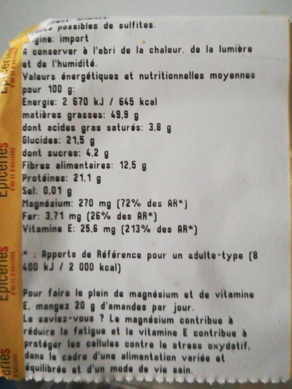 Open Food Facts Amandes décortiquées packshot