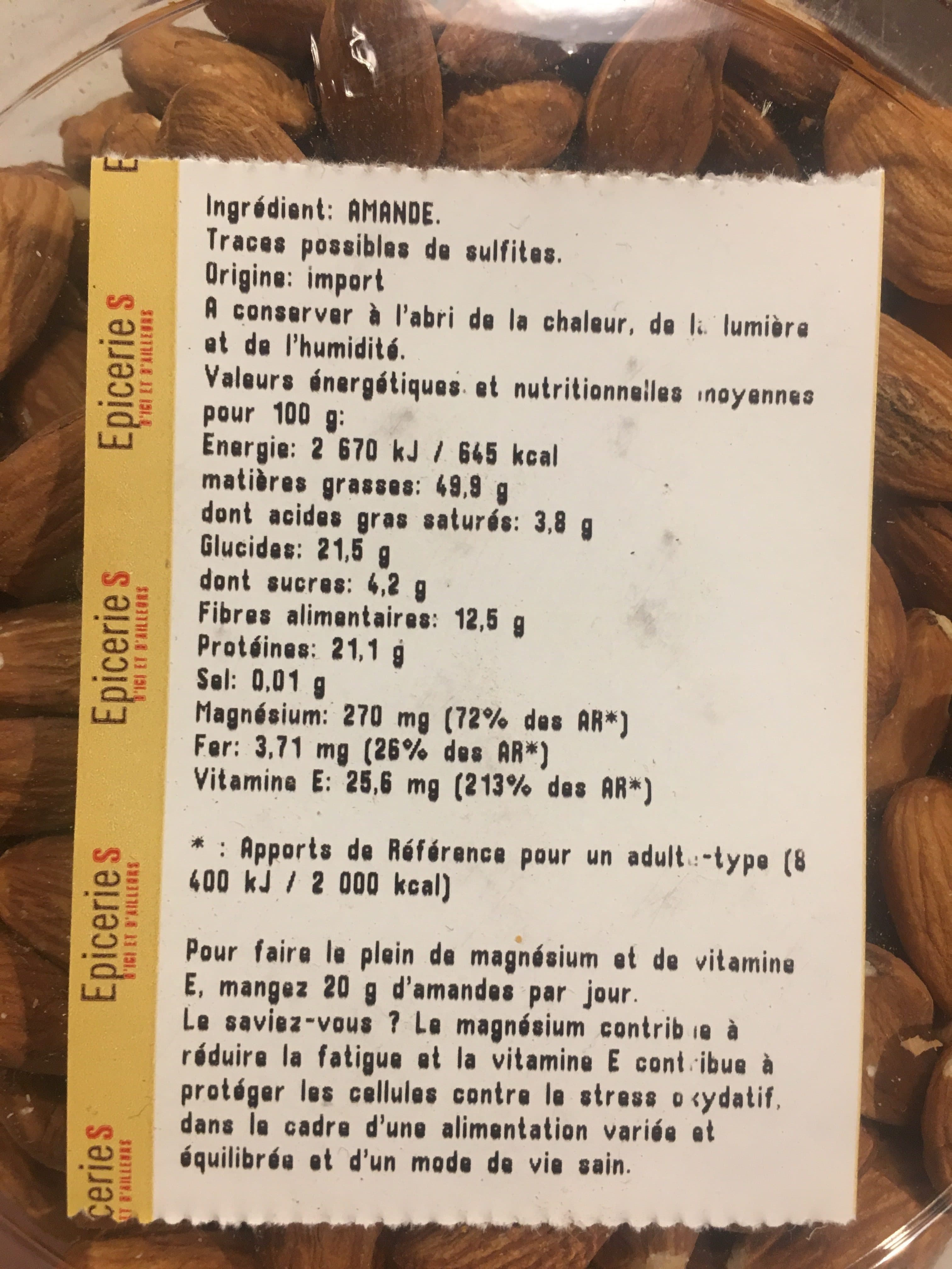 EpicerieS d Ici et d ailleur Amandes packshot