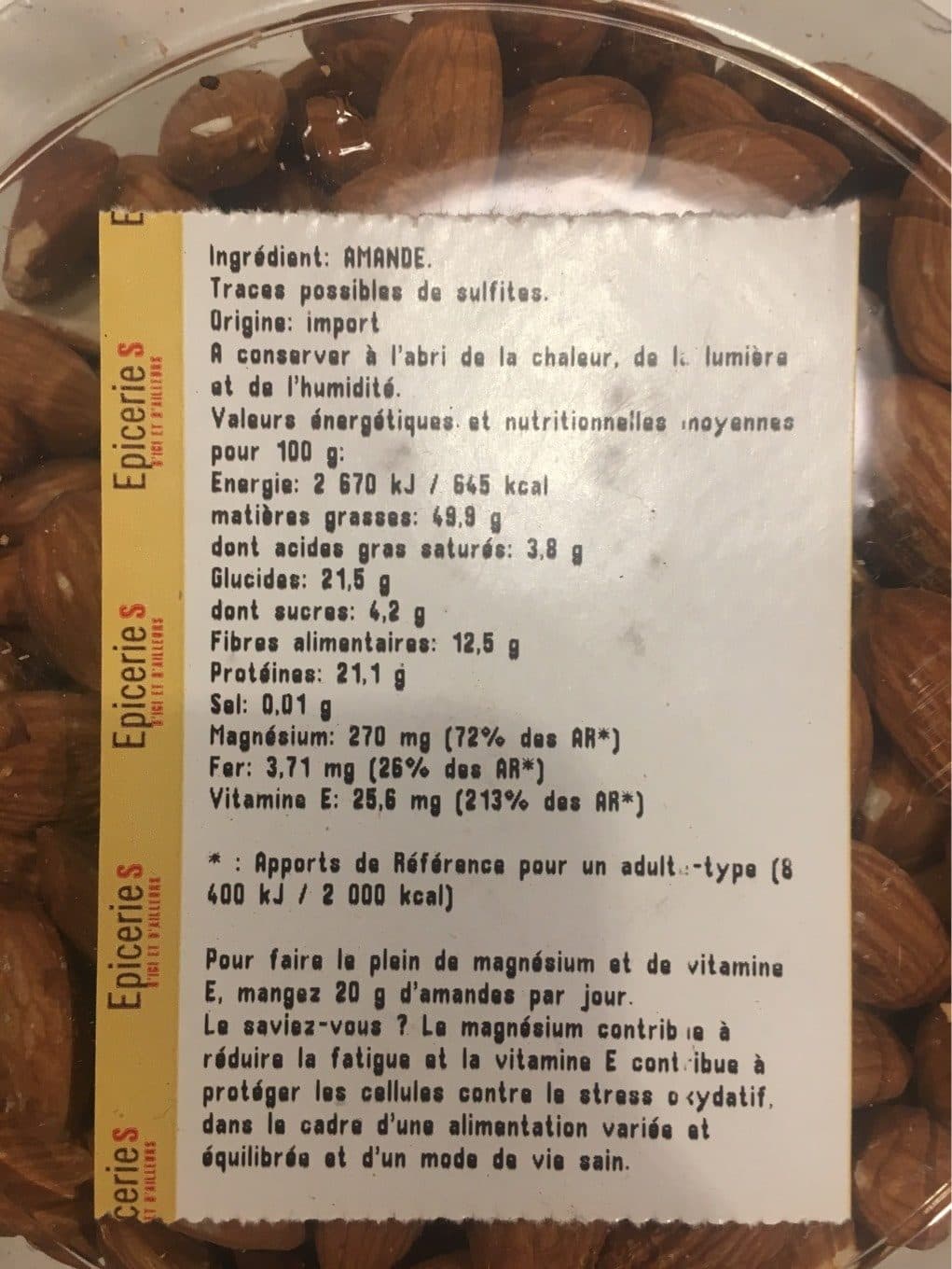 EpicerieS d Ici et d ailleur Amandes packshot