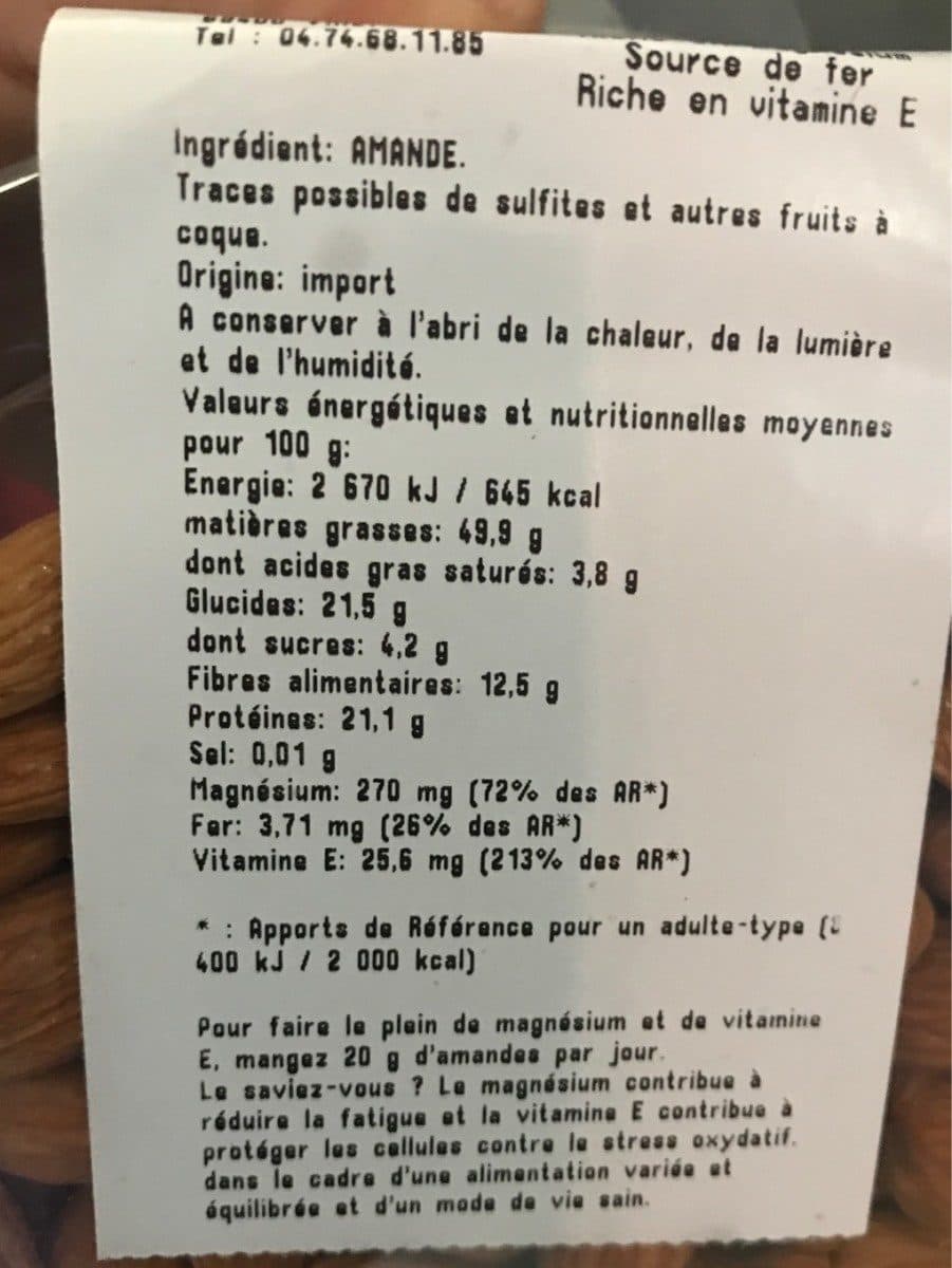 Open Food Facts Amandes décortiquées packshot