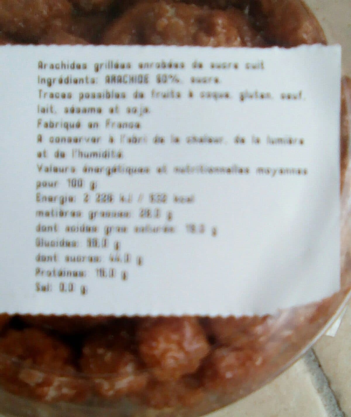 Open Food Facts Arachides grillées enrobées de sucre cuit packshot
